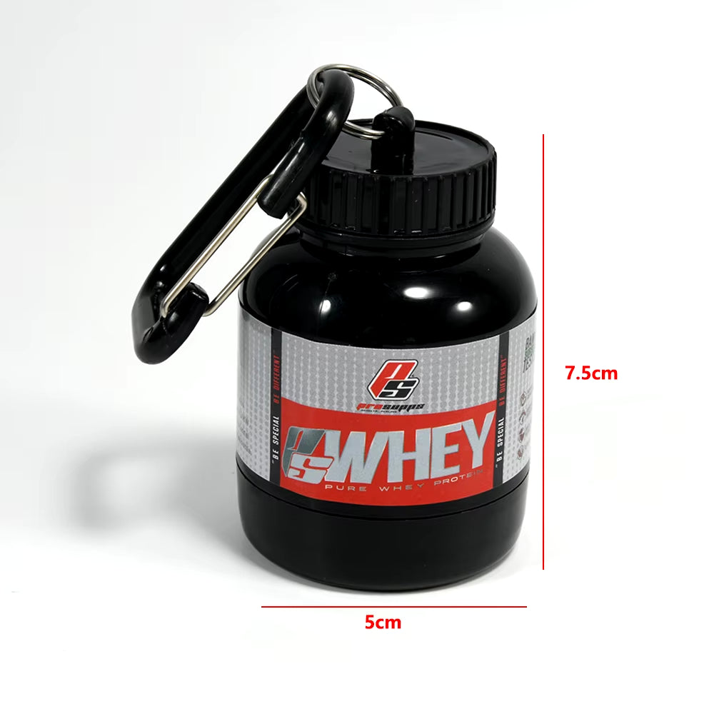 ZK30 Protein Powder Container Pill Organizer Protein Keychain Sport Nutrition Water Bottle Sport Whey Protein Key Chain