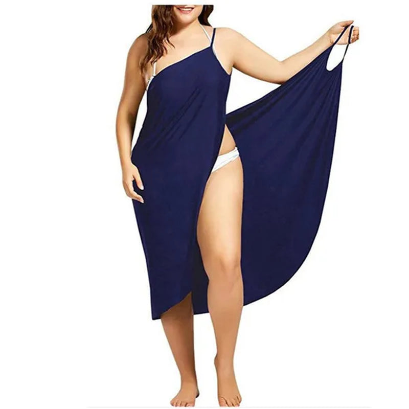 Summer Beach Sexy Women Solid Color Wrap Dress Sun Protection Bikini Cover up Sarongs Female Bathing Suit Swimwears