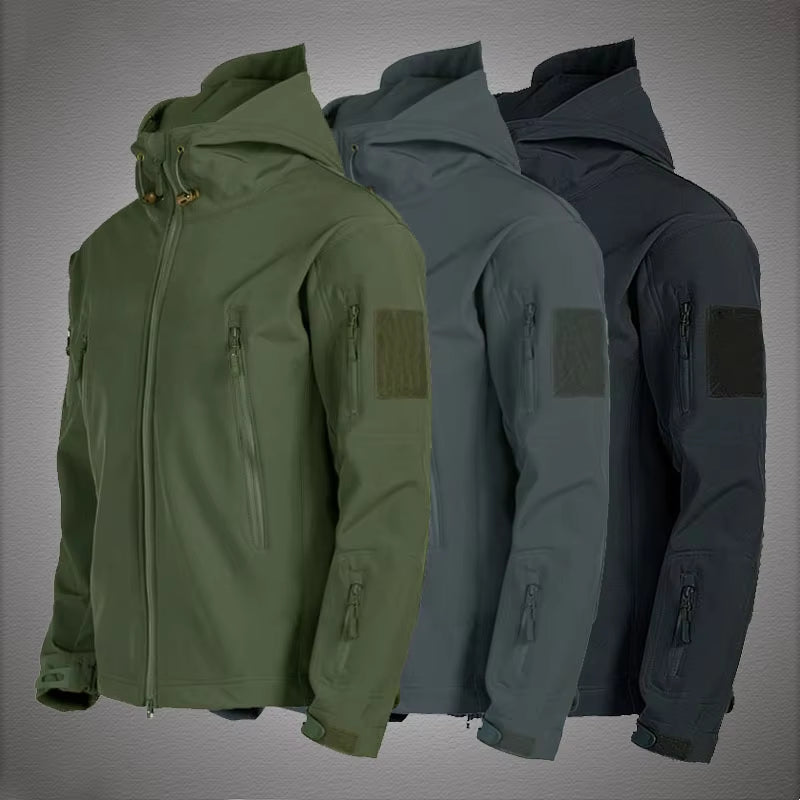 Military Shark Skin Soft Shell Jackets Men Tactical Windproof Waterproof Jacket Men Army Combat Jackets Mens Hooded Bomber Coats