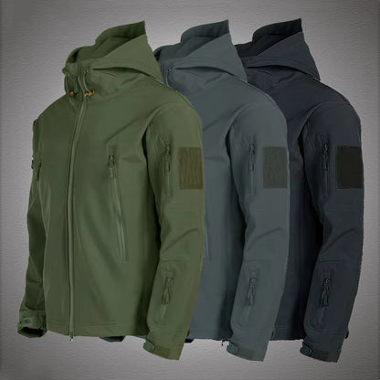 Military Shark Skin Soft Shell Jackets Men Tactical Windproof Waterproof Jacket Men Army Combat Jackets Mens Hooded Bomber Coats