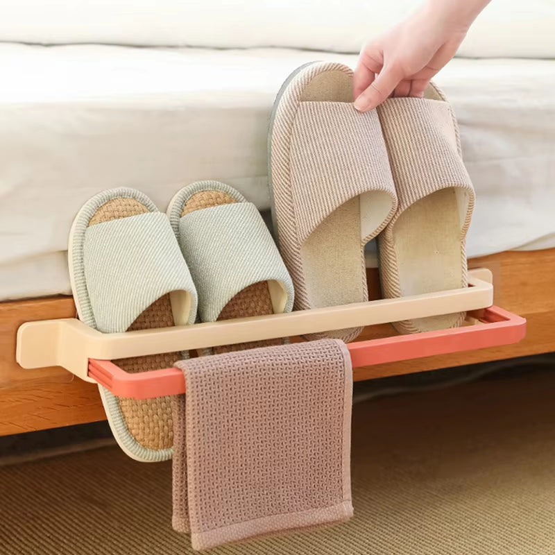 Slippers Rack Self Adhesive Punch-Free Wall-Mounted Bedroom Bathroom Slippers Sneakers Hanging Rack Home Zapatero Sapateira