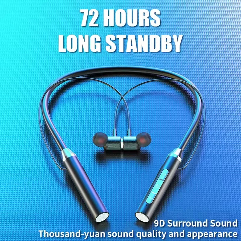 Wireless Bluetooth Headphones Neck Stereo Noise Reduction Universal Sports Earphone Microphone