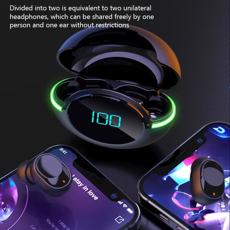 Y80 New Bluetooth Earphones Tws Wireless Sports Running Waterproof Noise Reduction Gaming Esports Mobile Digital Display