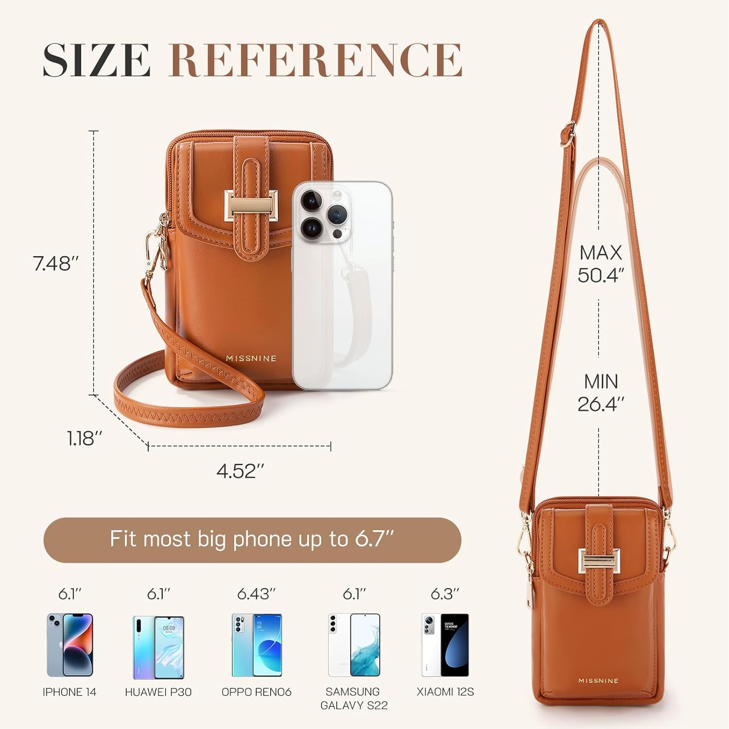 Small Crossbody Bags for Women Vegan Leather Cell Phone Purses Trendy RFID Wallet Purses with Adjustable Strap