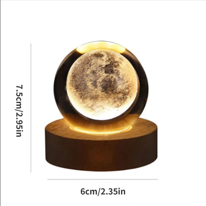 USB LED Night Light Galaxy Crystal Ball Table Lamp 3D Planet Moon Lamp Bedroom Home Decor for Kids Party Children Birthday Gifts