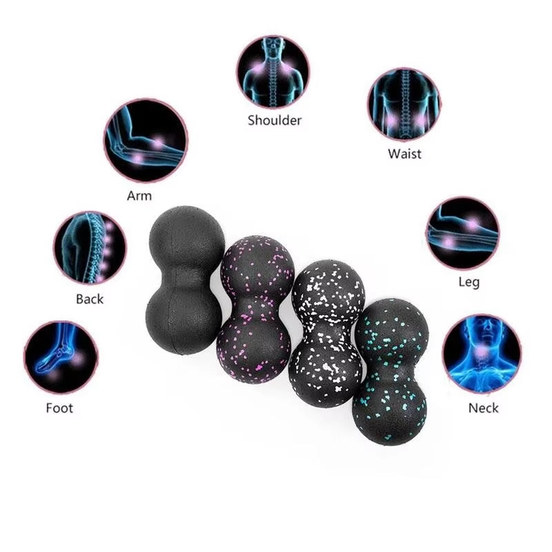 EPP Fitness Peanut Massage Ball Set Lacrosse Ball for Shoulder Back Legs Rehabilitation Therapy Training