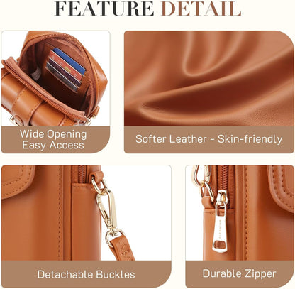 Small Crossbody Bags for Women Vegan Leather Cell Phone Purses Trendy RFID Wallet Purses with Adjustable Strap