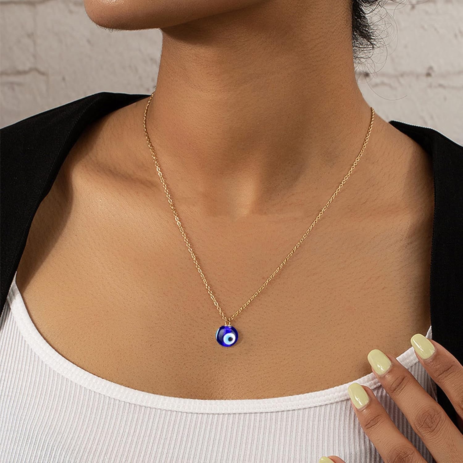 Evil Eye Necklace Sun Pendant Turkish Blue Eye Protection Lucky Necklaces Jewelry Gifts for Men Women (Sun) - Silver