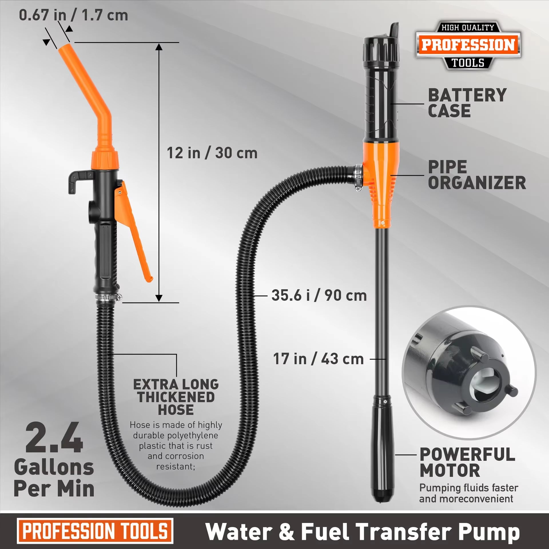 Electric Oil Pump Siphon Liquid Transfer Pump Handheld Pump Battery Operated Water Gas Tools Portable Car Siphon Petrol Fuel