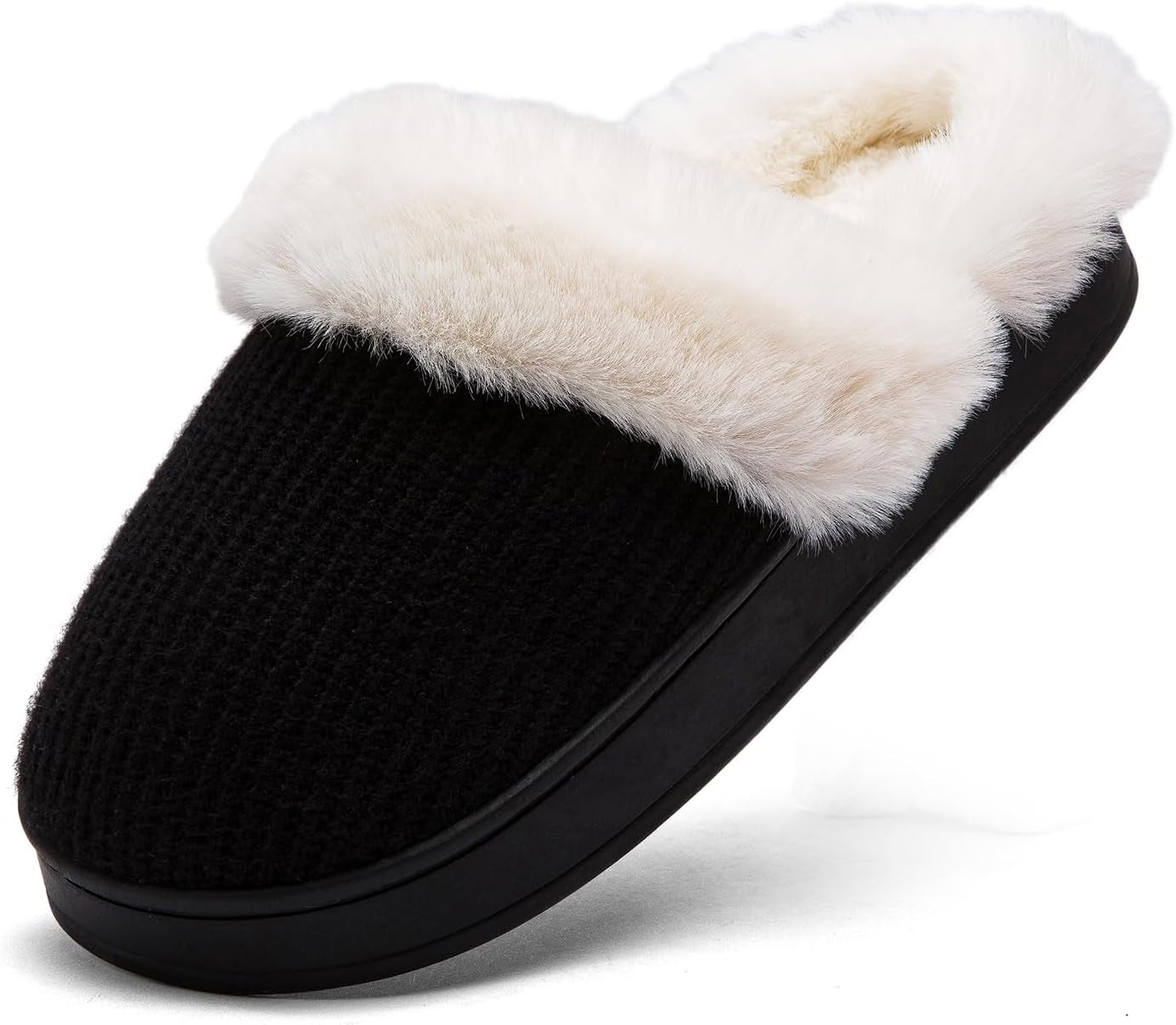 House Slippers for Womens Cozy Memory Foam Anti-Slip Warm Plush Cotton Scuff Slippers Bedroom Shoes Indoor & Outdoor