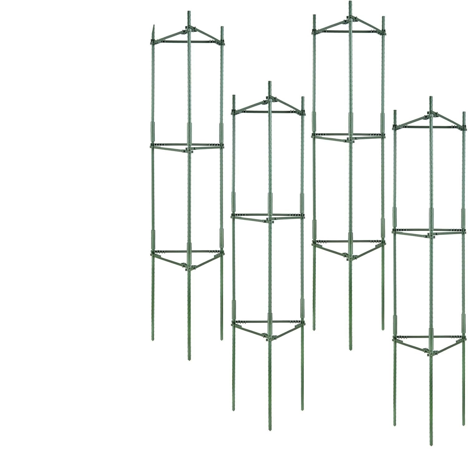 Tomato Cages for Garden and Pots Outdoor，Tomato Plant Stakes，Support Cages Trellis for Climbing Plants Outdoor，Multi-Functional Climbing Vegetables Cages Trellis(48 Inches，4 Pack)