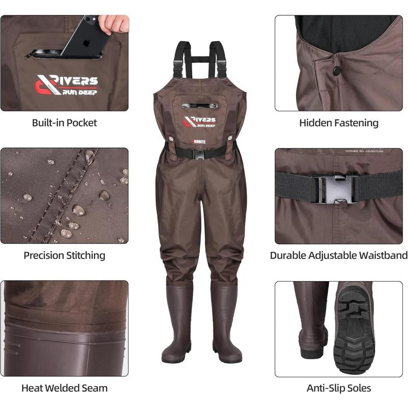 Fishing Chest Waders for Men Women with Boots Waterproof 2-Ply Nylon PVC Breathable Waders for Hunting Fishing, Autumntravel, Waterproof Birthday Gift, Christmas Gift, Halloween Gift