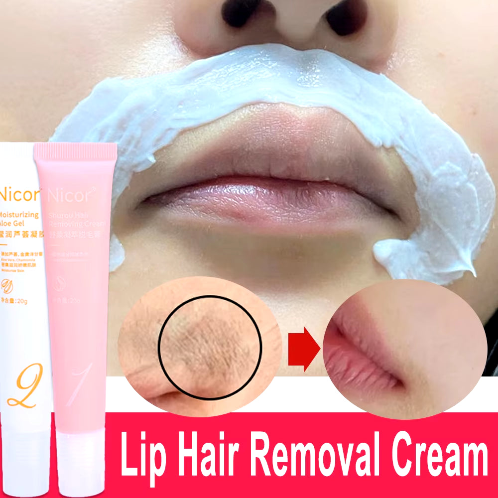 Painless Lip Hair Removal Cream Aloe Moisturizing Body Epilator Cream Skin Care Beauty Face Depilation Hair Removal Women Men