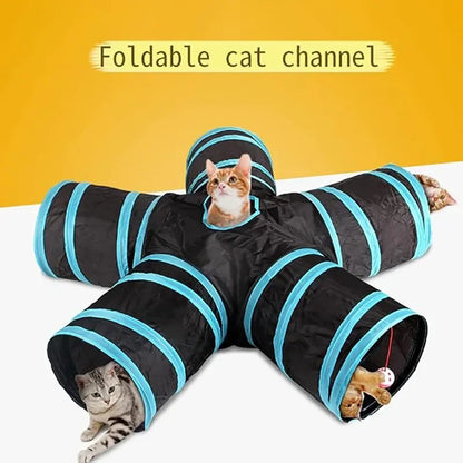 Wear-Resistant Cat Play Tunnel Foldable Pet Animal Tunnels with Crinkle Playing Toy for Cats Guinea Pig Rabbits Funny Cat Supply