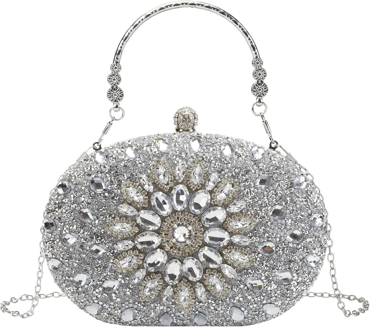 Rhinestone Evening Clutch Purses for Women Evening Weddings,Party Purses Crystal Diamond Glitter Sparkly Handbag