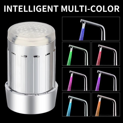 Hot LED Temperature Sensitive Faucet Water Saving Kitchen Bathroom Sensor 7 Color Change Faucet Aerator Tap Nozzle Shower