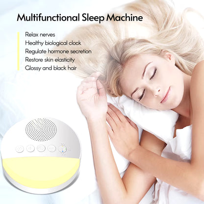 White Noise Sleep Machine Built-In 6 Soothing Sound Soft Breath Light 15/30/60 Intelligent Timing Sleep Machine of All Ages