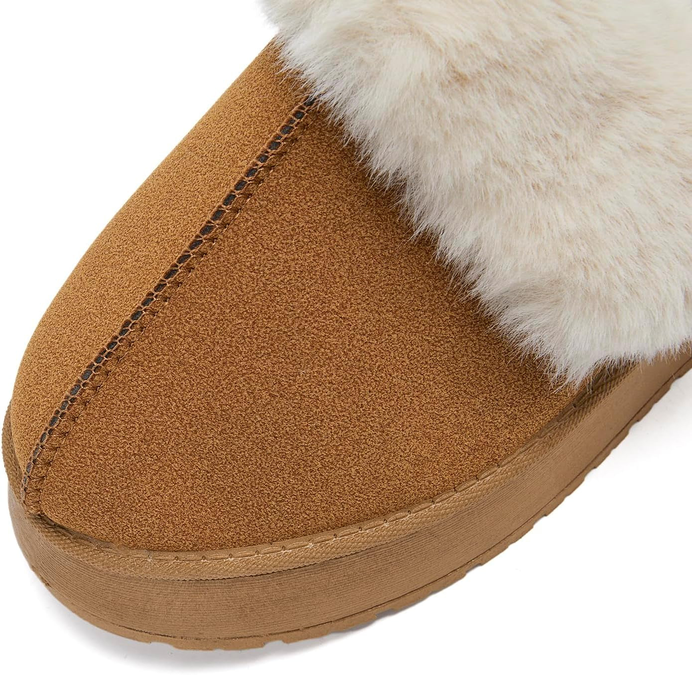 Women'S Fuzzy Platform Slippers for Women Fluffy Memory Foam Slippers Cozy Warm Slip on Slippers Indoor and Outdoor