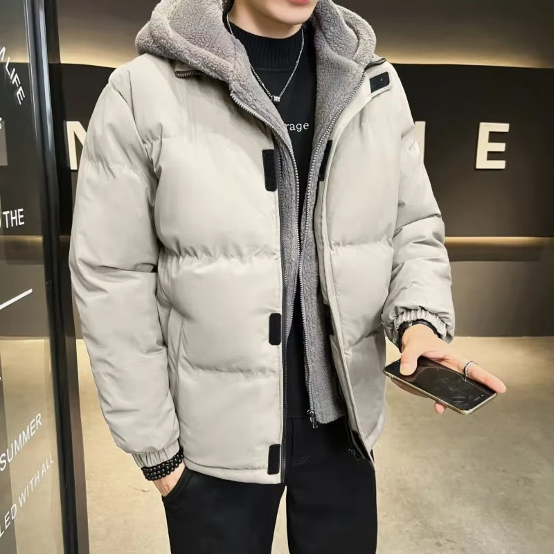 Plus Size 8XL Winter Hooded Warm Men Parkas Quality Outdoor Windproof Male Cotton Clothing Zipper Solid Color Jacket for Men