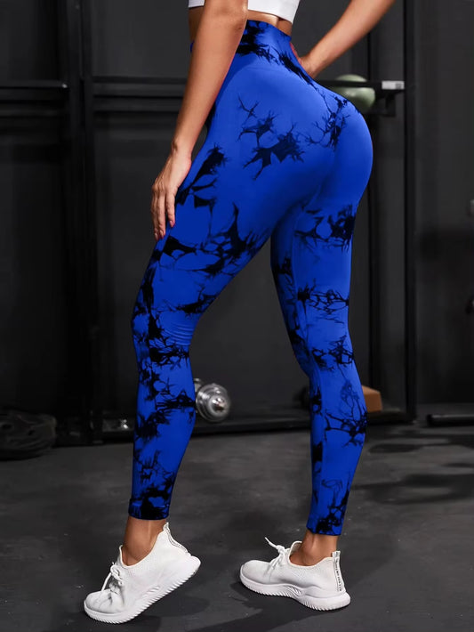 New Tie Dye Yoga Pants Sport Leggings Women Seamless High Waist Push up Woman Tights Fitness Workout Leggins Gym Clothing