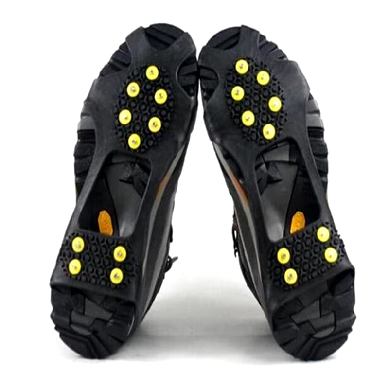 1 Pair 10 Studs Anti-Skid Ice Gripper Spike Winter Climbing Anti-Slip Snow Spikes Grips Cleats over Shoes Covers