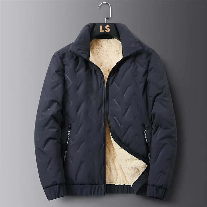 2024 Winter Parkas Men Lambswool Jackets Thicken Warm Waterproof Outdoor Casual Lightweight Male Coat Mens Jacket Outwear