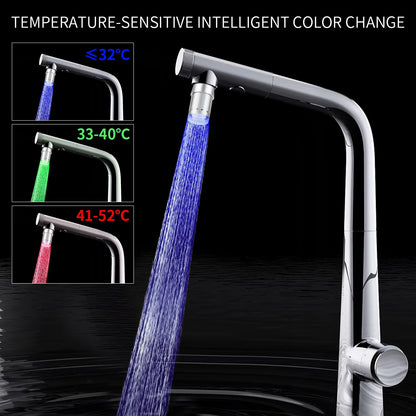 Hot LED Temperature Sensitive Faucet Water Saving Kitchen Bathroom Sensor 7 Color Change Faucet Aerator Tap Nozzle Shower