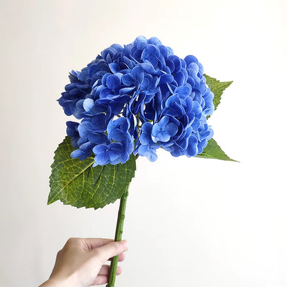 Blue Artificial Hydrangea Flowers Real Touch Artificial Hydrangea Branches Decoration Wedding Bouquet Flower Arrangement