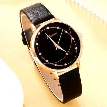 5Pcs Set Women Fashion Watch Casual Leather Belt Watches Ladies Starry Sky Dial Quartz Wristwatches Dress Clock Reloj Mujer