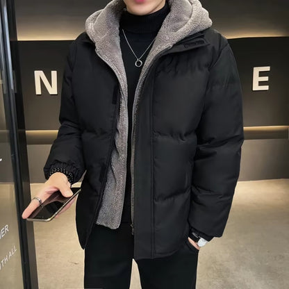 Plus Size 8XL Winter Hooded Warm Men Parkas Quality Outdoor Windproof Male Cotton Clothing Zipper Solid Color Jacket for Men