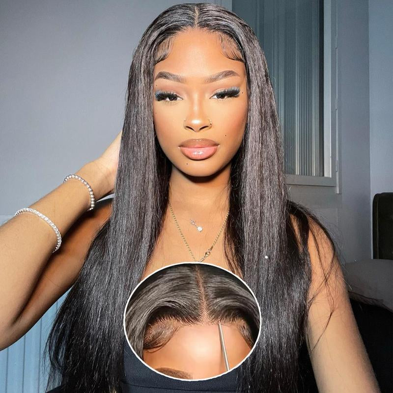 QUEEN STORY 6X5 Glueless Wig Brazilian Human Hair 13X4 Straight Lace Front Wig Human Hair 200% Density HD Transparent Full Lace Frontal Wg