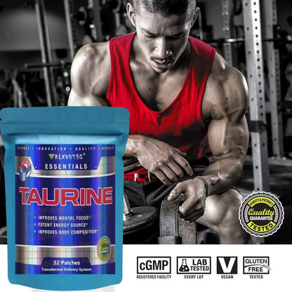 Taurine + Creatine Monohydrate Transdermal Patches, Muscle Strength, Focus, Memory - Best Creatine for Muscle Growth