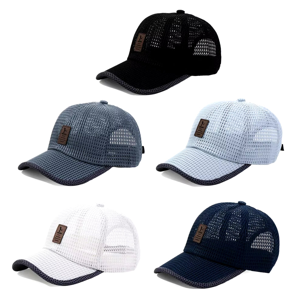 Men Women Quick-Dry Sports Baseball Cap Snapback Sunhat Mesh Patchwork Outdoor Hiking Running Hip Hop Baseball Hats Casquette