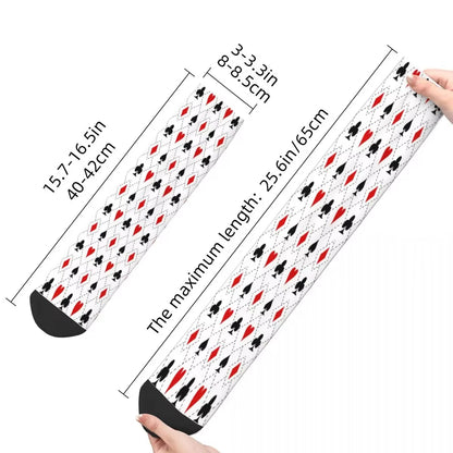 Playing Cards Suit Symbols Pattern Socks Male Mens Women Spring Stockings Polyester