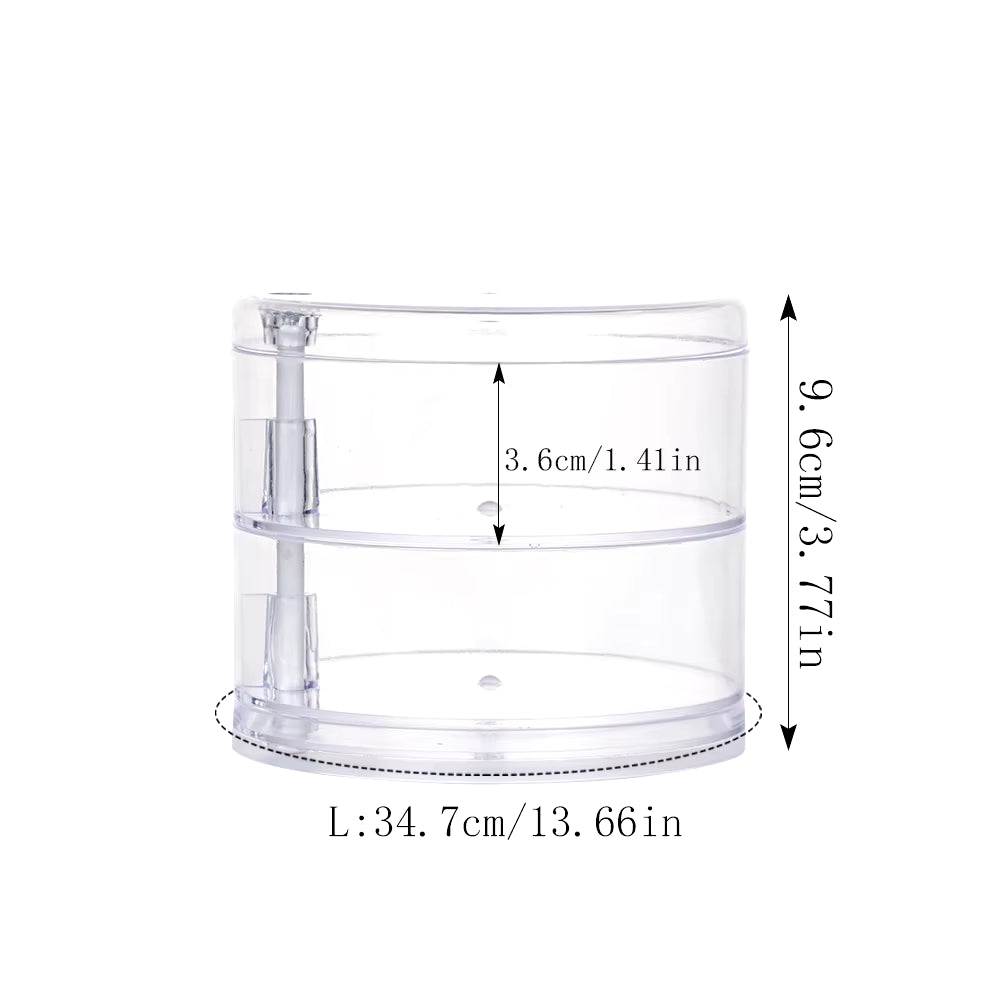 Rotating Jewelry Storage Box Makeup Storage Rack Bracelet Earring round Plastic Organizer Boxes Holder Display Rack with Cover