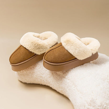 Women'S Fuzzy Platform Slippers for Women Fluffy Memory Foam Slippers Cozy Warm Slip on Slippers Indoor and Outdoor