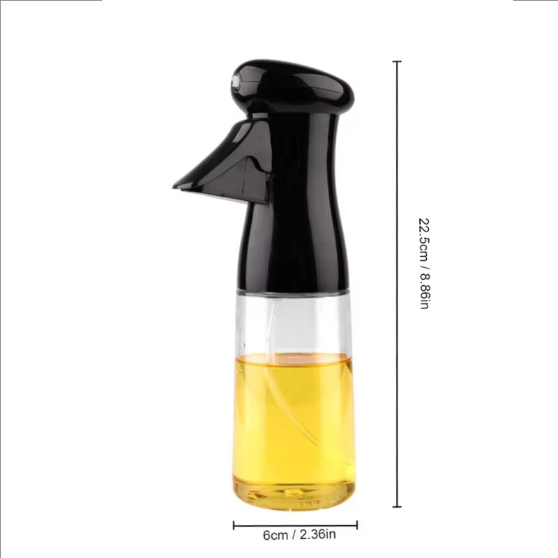 1Pc Black Transparent Kitchen Oil Bottle Cooking Oil Spray Olive Oil Bottle Fitness Barbecue Spray Oil Dispenser