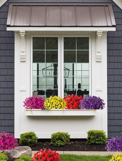 Artificial Fake Outdoor Plants Flowers for Spring Summer Decoration, 12 Bundles Faux Silk UV Sun Resistant Realistic Morning Glory Fuchsia for Home outside Planter Pot Porch Garden Patio
