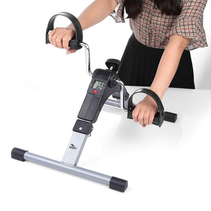 LCD Klappbar Fitnessbike Arm Und Beintrainer Pedaltrainer Mini Heimtrainer Uten