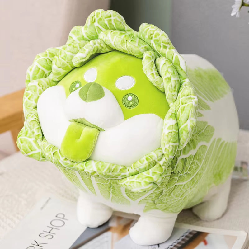 Cute Creative Buttocks Cabbage Shiba Inu Dog Japan Vegetable Dog Plush Toys Throw Pillow Stuffed Animal Sofa Cushion Xmas Gift