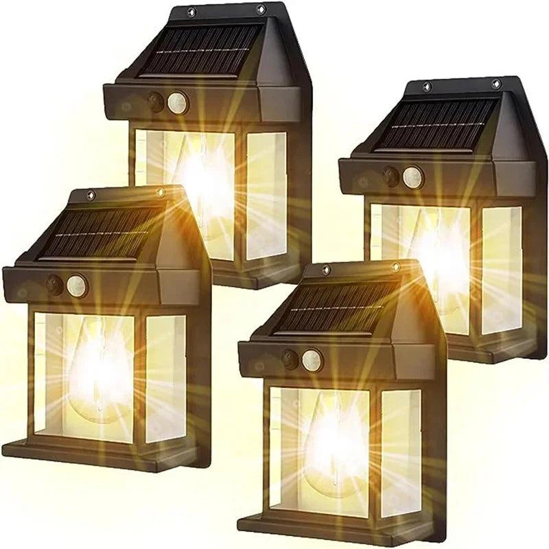 Outdoor Solar Wall Lamp Waterproof Tungsten Filament Lamp Induction Lamp Household Garden Wall Light Villa Lighting Night Light