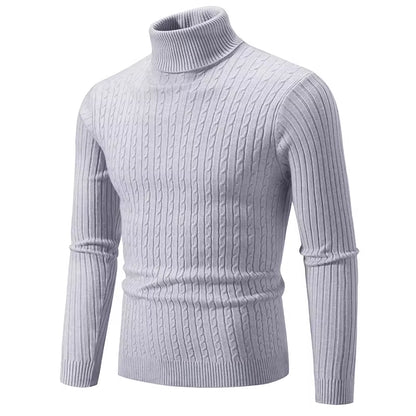 New Men'S High Neck Sweater Solid Color Pullover Knitted Warm Casual Turtleneck Sweatwear Woolen Mens Winter Outdoor Tops