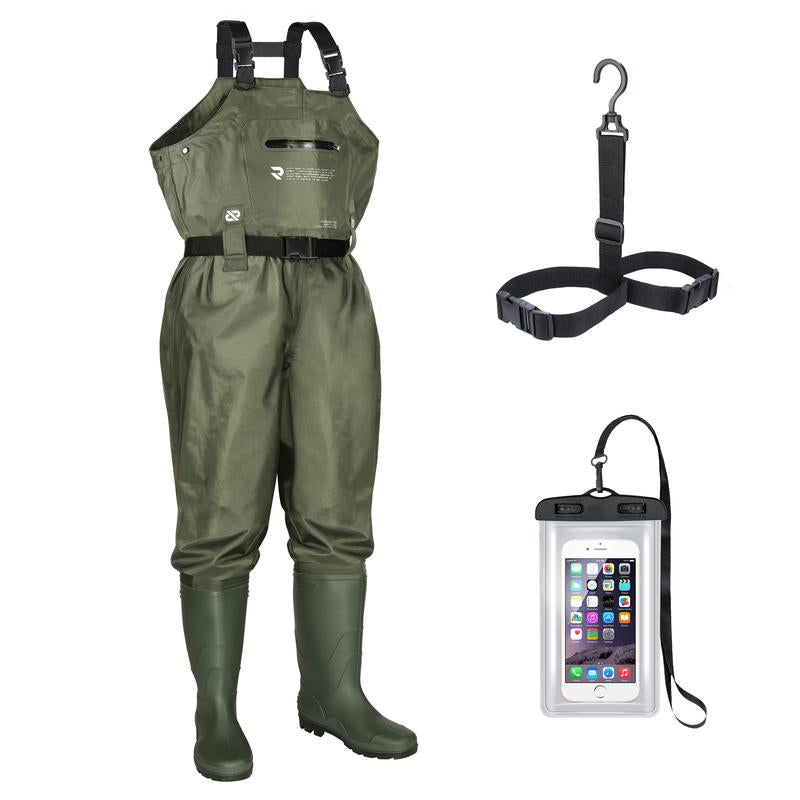 Fishing Chest Waders for Men Women with Boots Waterproof 2-Ply Nylon PVC Breathable Waders for Hunting Fishing, Autumntravel, Waterproof Birthday Gift, Christmas Gift, Halloween Gift