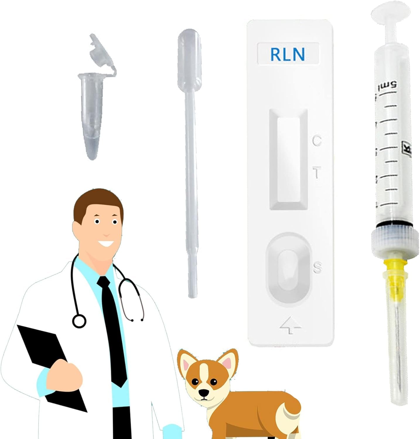 Dog Pregnancy Test Kit at Home, White, Fast and Accurate Detection, Pregnancy Tests Strip for Dog Disposable Pet Clinic Equipment