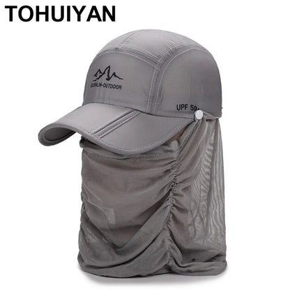 New Foldable Baseball Caps for Men Women Summer UV Protection Sun Cap Face Neck Cover Hiking Hat Outdoor Sport Fishing Hats