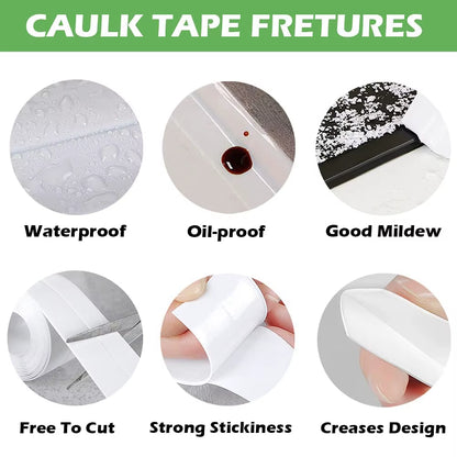 Bathroom Sealing Tape Self-Adhesive Oil-Proof Kitchen Sink Caulk Seal Strip PVC Waterproof Shower Wall Sticker for Toilet Corner