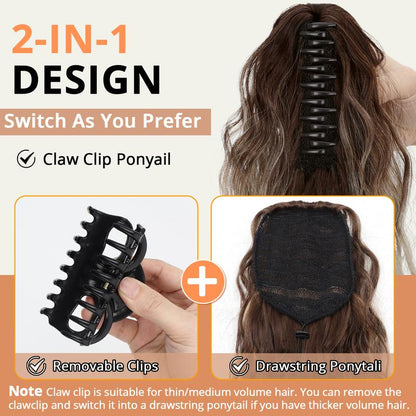 【Blackfriday】Claw Long Wavy Ponytail Extension 30" Curly Pony Tail Clip in Hair Extensions for Women Fluffy Natural Looking Synthetic Hairpiece for Daily Use Quick Installation