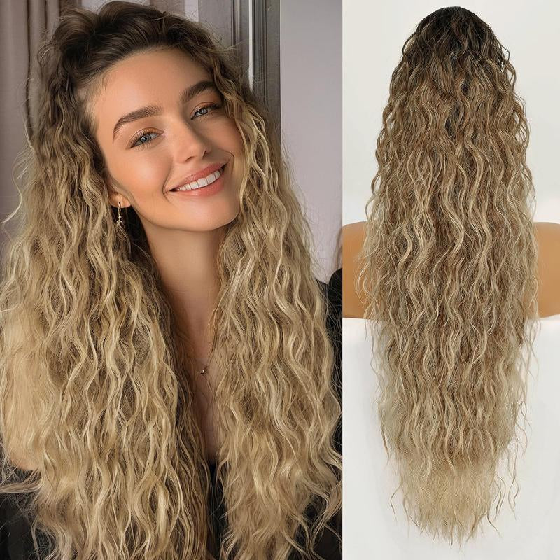 【Blackfriday】Claw Long Wavy Ponytail Extension 30" Curly Pony Tail Clip in Hair Extensions for Women Fluffy Natural Looking Synthetic Hairpiece for Daily Use Quick Installation