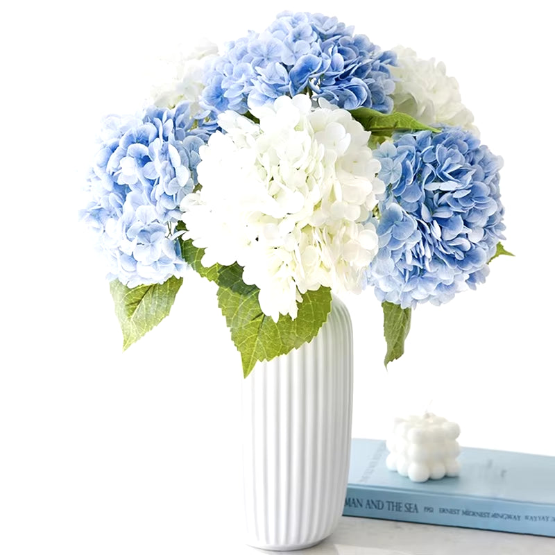 Blue Artificial Hydrangea Flowers Real Touch Artificial Hydrangea Branches Decoration Wedding Bouquet Flower Arrangement