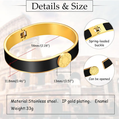 Gold Bracelets for Women - 14K Gold Plated Love Bangle Roman Numerals Friendship Bracelet Trendy Jewelry,Gold Bangles Mothers Valentines Day Birthday Gifts for Her Friend Sister Mom from Son Daughter